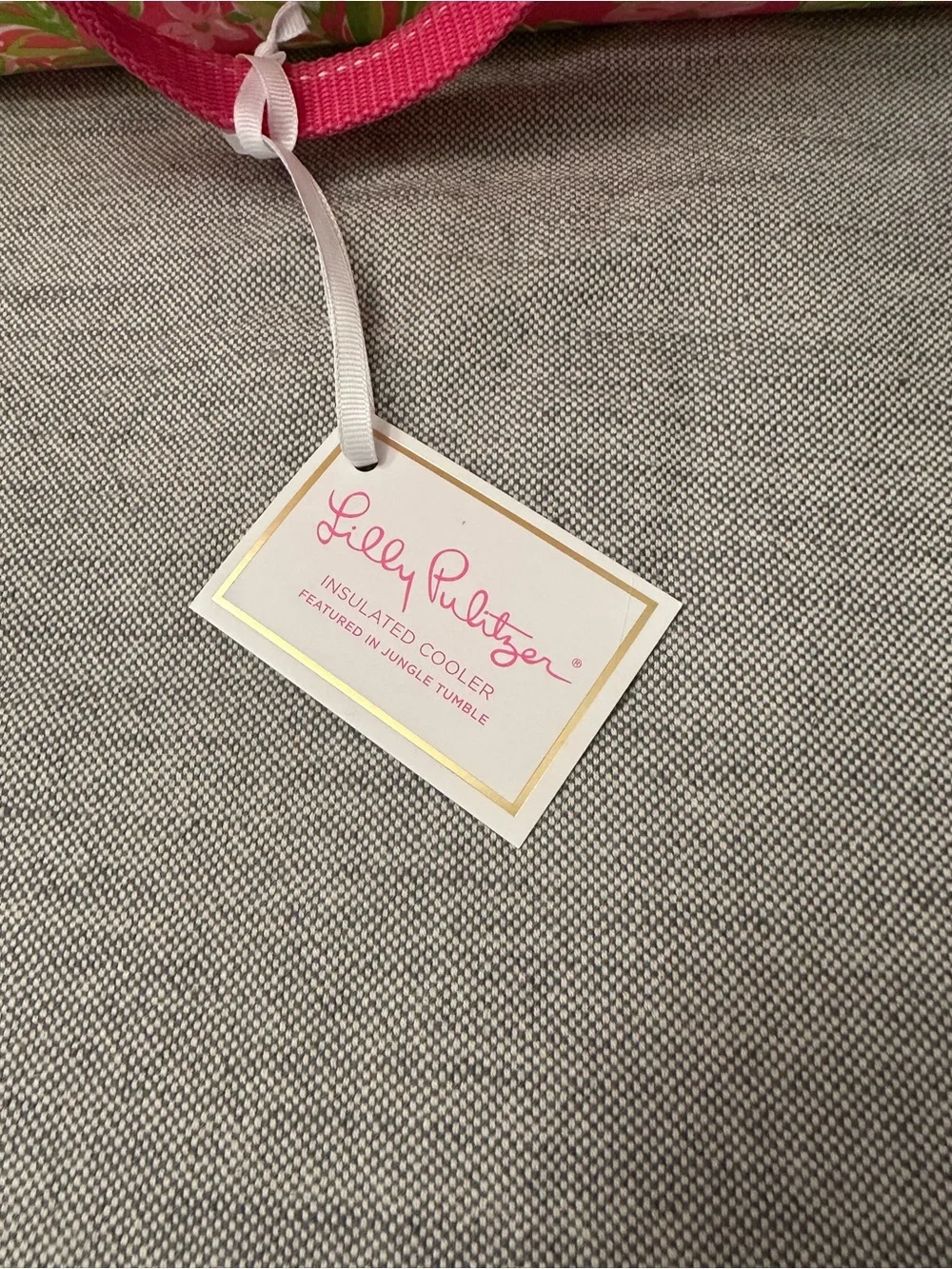 BNWT-Lg Lilly Pulitzer Pink Tropical insulated cooler Tote Bag w/zipper &pocket